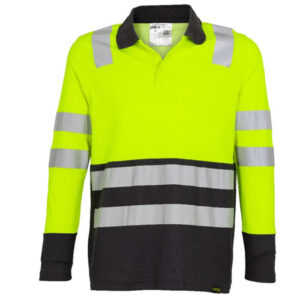 Polera Alta Visibilidad HI-VIS Cuello Camisa Manga Larga Bordado Hombre 