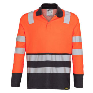 Polera Alta Visibilidad HI-VIS Cuello Camisa Manga Larga Bordado Hombre 